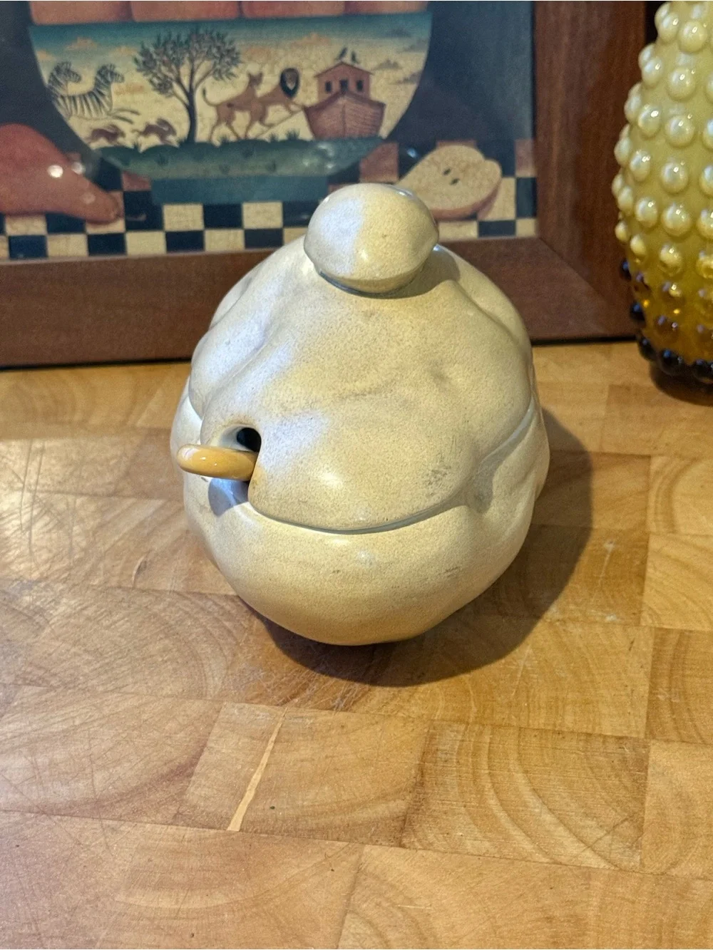 Vintage Ceramic Baked Potato Soup Tureen with Ladle